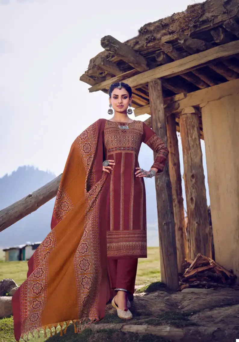 Belliza Saiba Woolen Pashmina Wholesale Winter Wear Salwar Suit Catalog - 8 Pcs Set — Wholesale Salwar Suits, Belliza Designer wholesale from Surat - Gallery Image 6