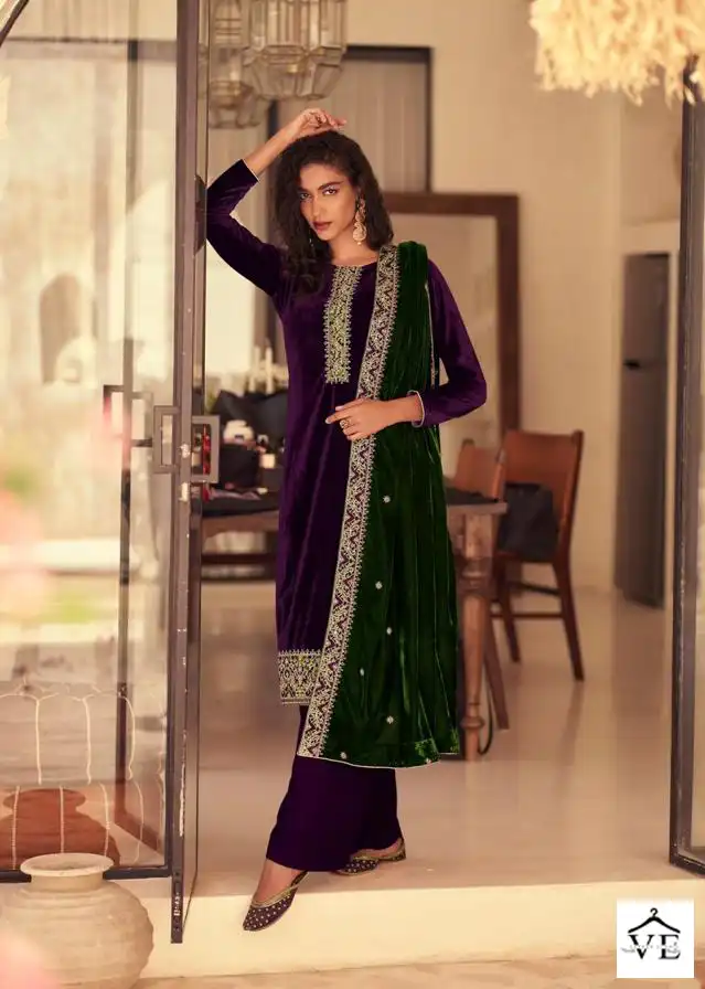 Mumtaz Arts Saira Velvet Wholesale Designer Winter Wear Salwar Suit Catalog — Wholesale Salwar Suits, MPA wholesale from Surat - Gallery Image 3