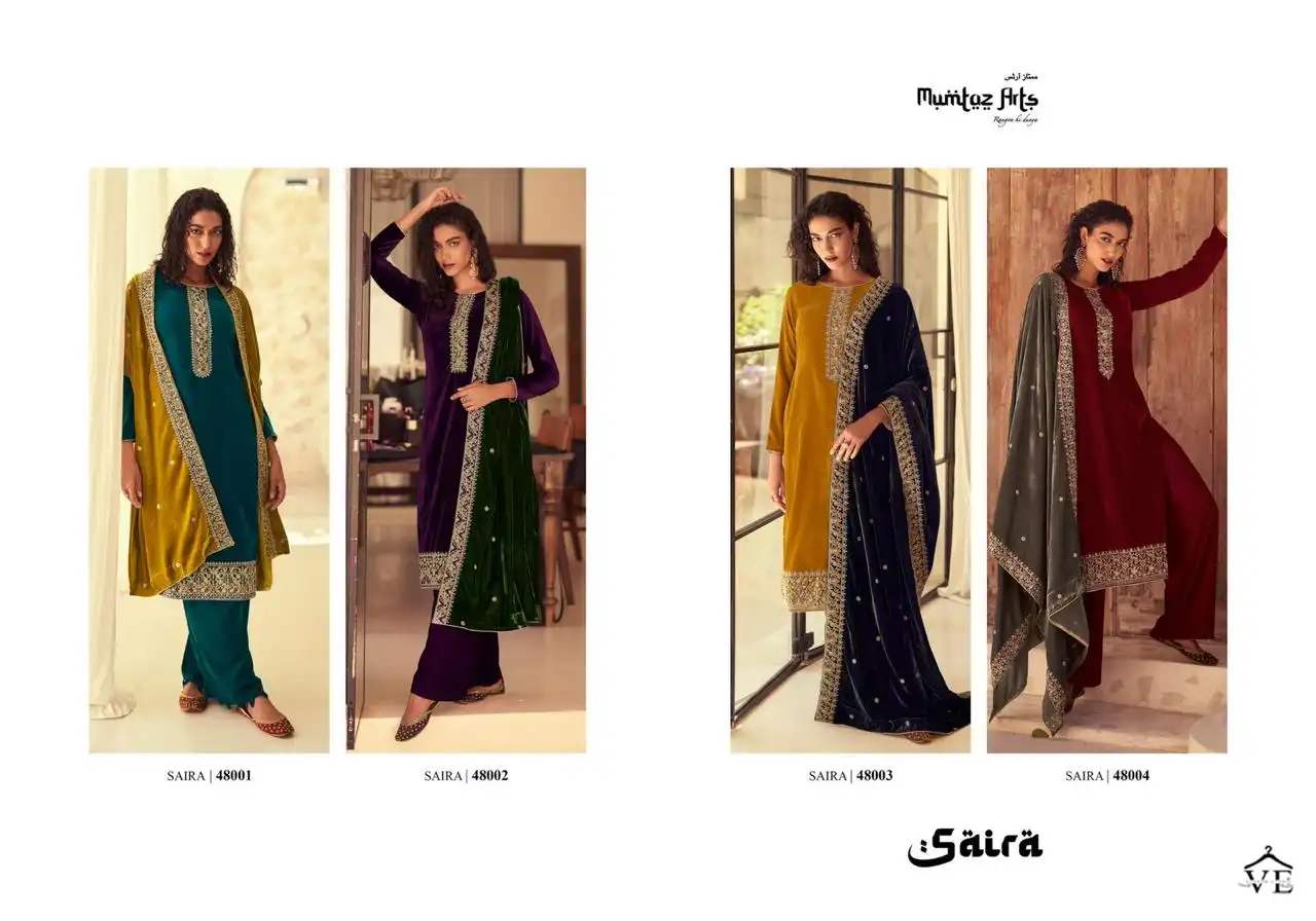 Mumtaz Arts Saira Velvet Wholesale Designer Winter Wear Salwar Suit Catalog — Wholesale Salwar Suits, MPA wholesale from Surat — view 5