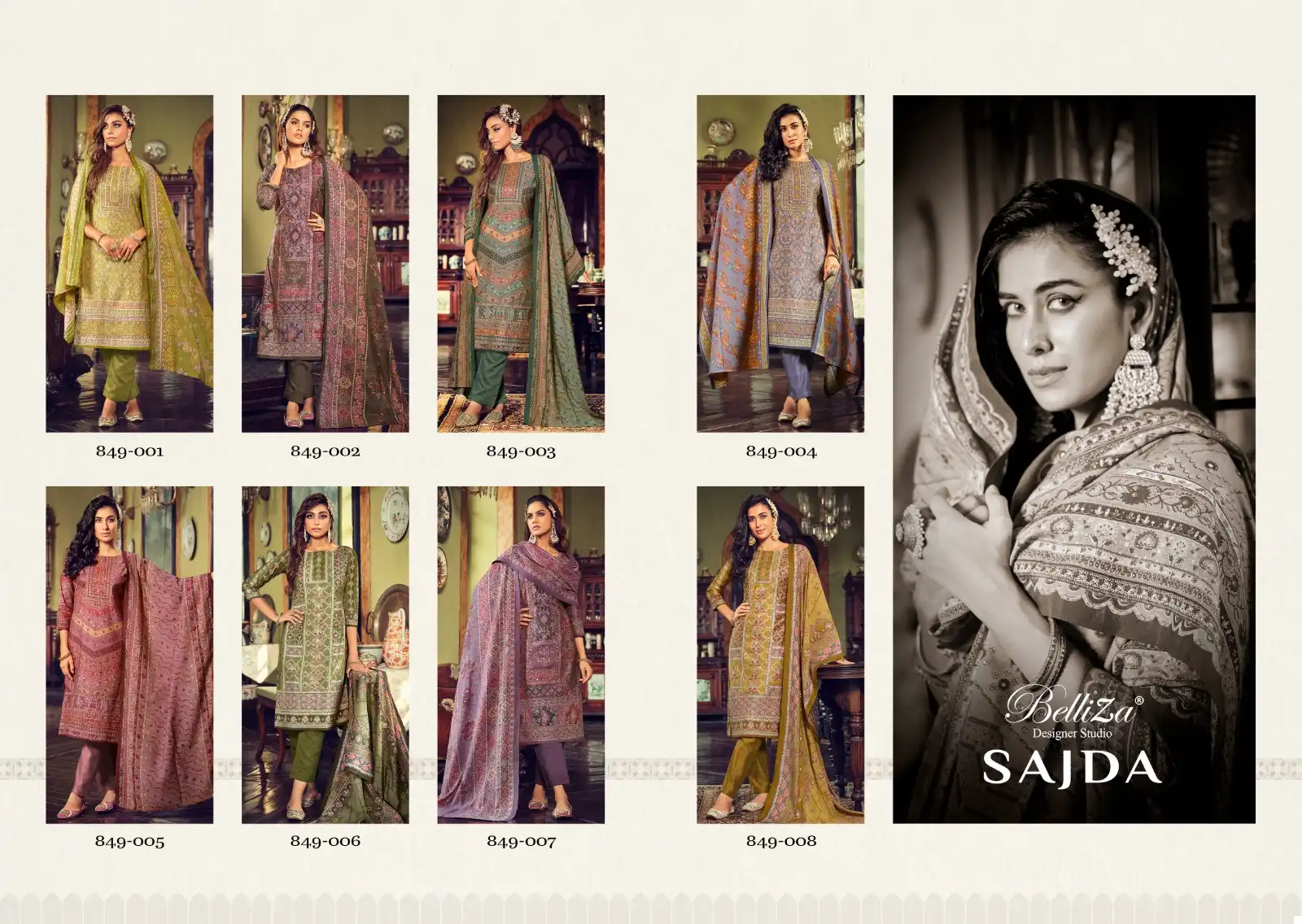 Belliza Designer Sajda Viscose Wholesale Exclusive Heavy Hand Work Salwar Suit Catalog — Wholesale Salwar Suits, Belliza Designer wholesale from Surat — view 9