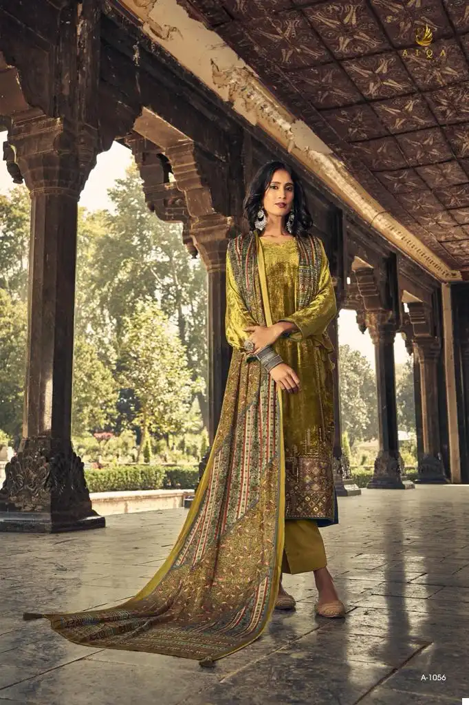 Aiqa Sajda Pure Velvet Wholesale Designer Winter Wear Salwar Suit Catalog — Wholesale Salwar Suits, MPA wholesale from Surat - Gallery Image 3