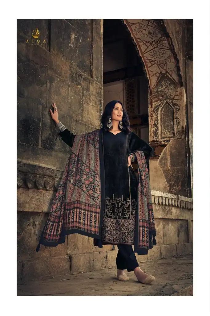 Aiqa Sajda Pure Velvet Wholesale Designer Winter Wear Salwar Suit Catalog — Wholesale Salwar Suits, MPA wholesale from Surat - Gallery Image 5