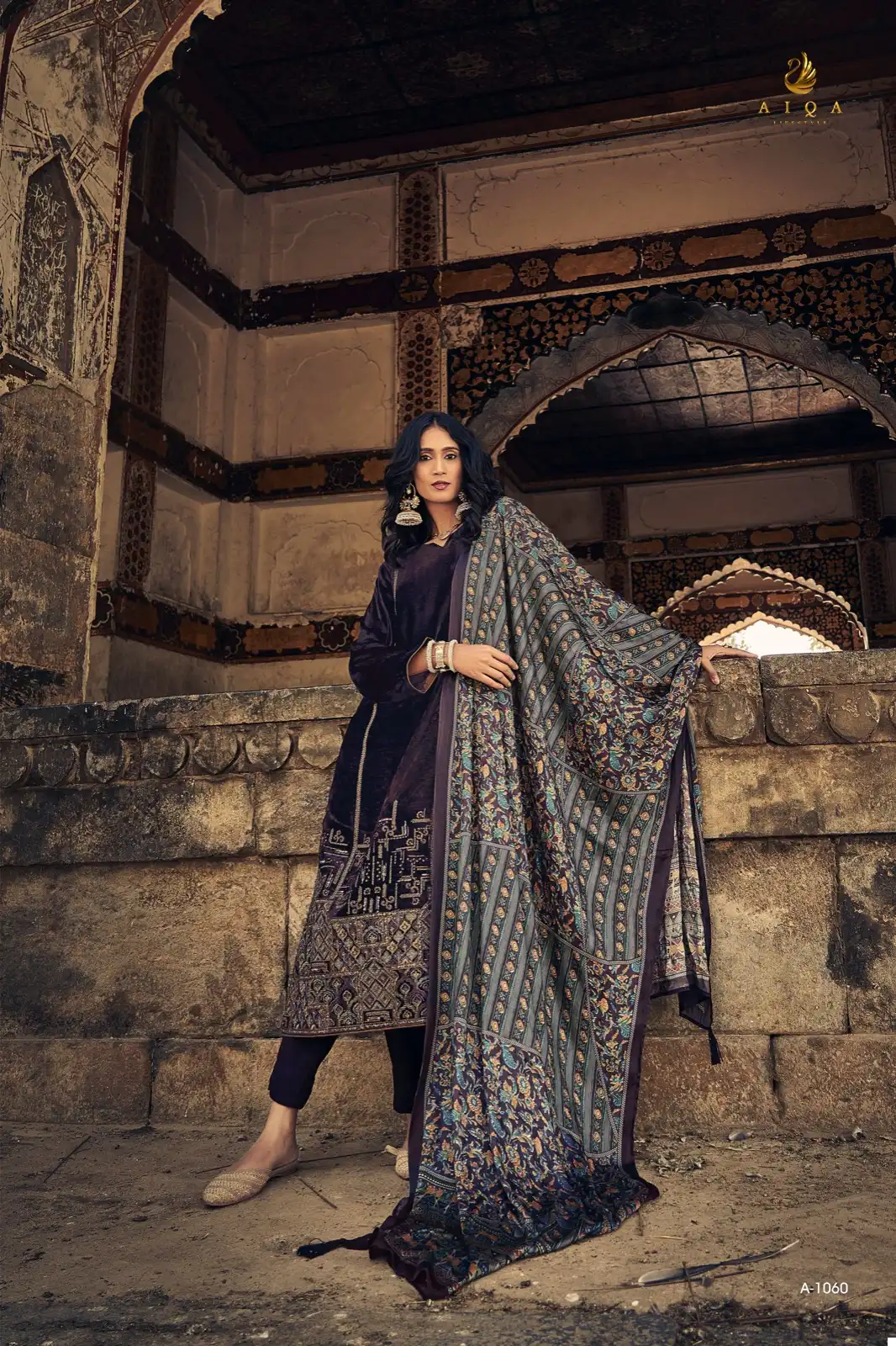 Aiqa Sajda Pure Velvet Wholesale Designer Winter Wear Salwar Suit Catalog — Wholesale Salwar Suits, MPA wholesale from Surat - Gallery Image 7