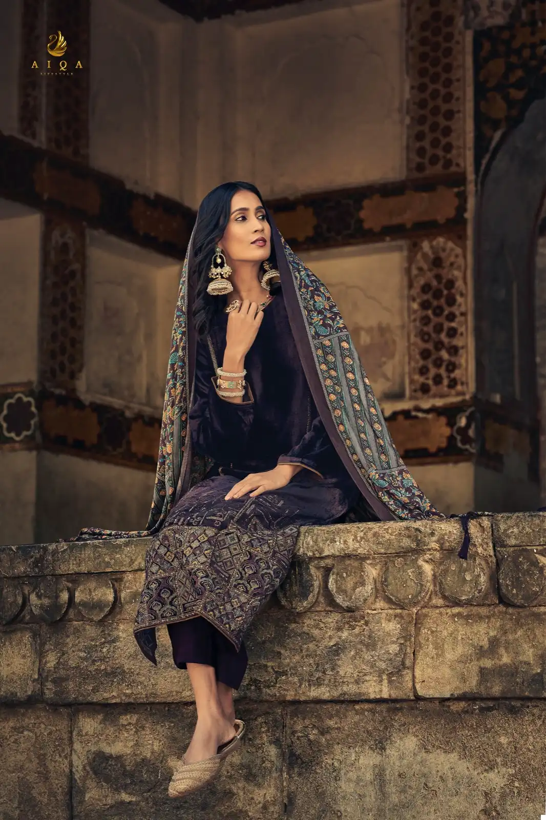 Aiqa Sajda Pure Velvet Wholesale Designer Winter Wear Salwar Suit Catalog — Wholesale Salwar Suits, MPA wholesale from Surat - Gallery Image 8
