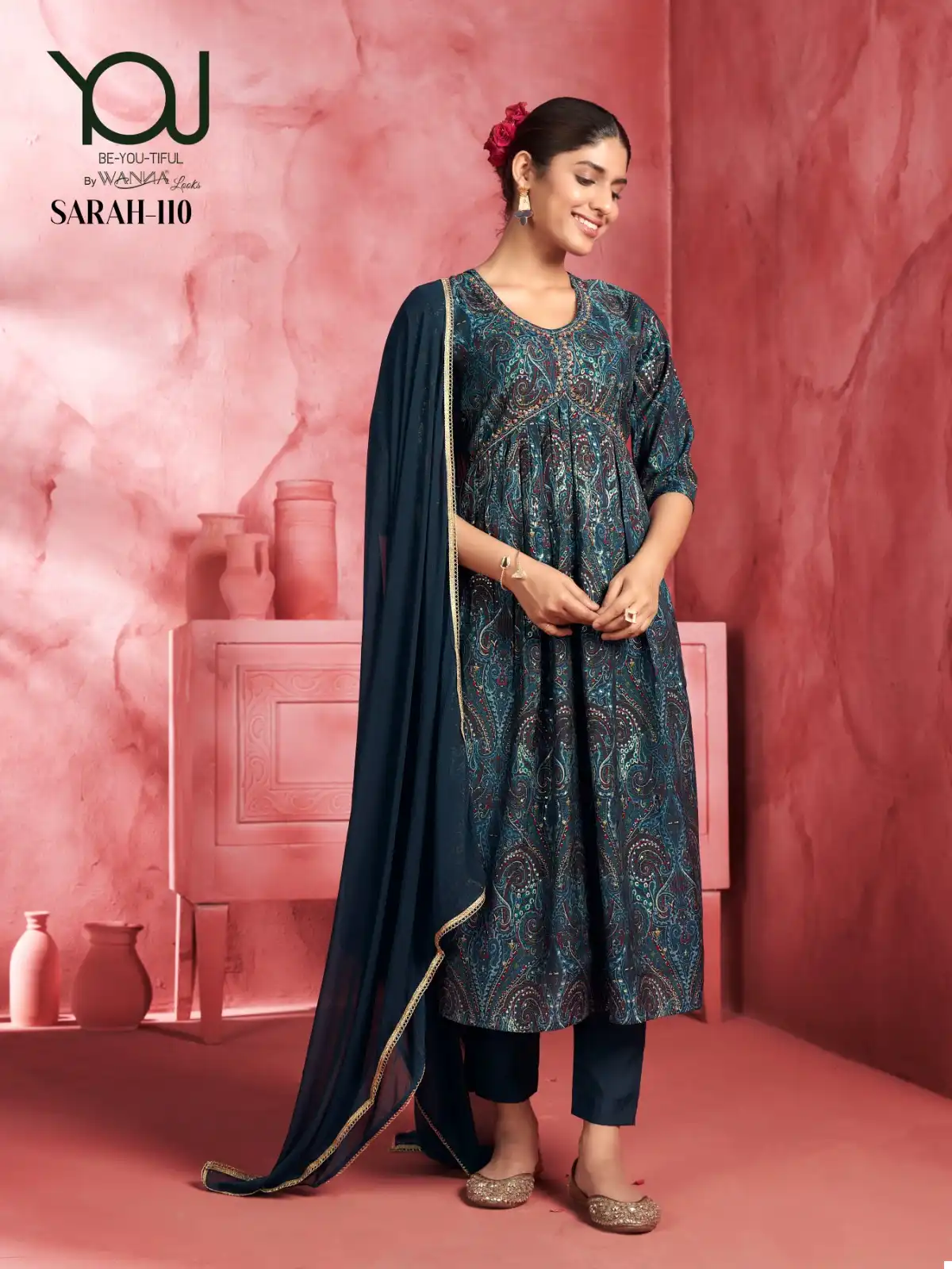 Wanna Sarah Rayon Wholesale Fancy Hand Work Alia Cut Pattern Kurti Combo Set Catalogc — Wholesale Salwar Suits, MPA wholesale from Surat - Gallery Image 6