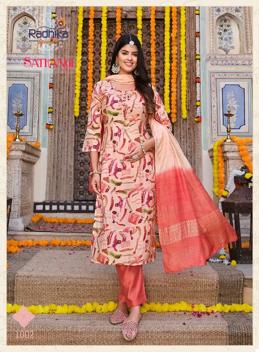 Radhika Lifestyle Satrangi Vol 1 Modal Wholesale Designer Readymade Salwar Suit Catalog — Wholesale Salwar Suits, MPA wholesale from Surat - Gallery Image 2