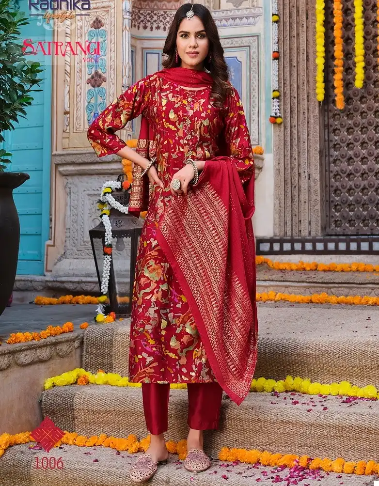Radhika Lifestyle Satrangi Vol 1 Modal Chanderi Wholesale Readymade Salwar Suit Catalog — Wholesale Salwar Suits, MPA wholesale from Surat — view 1