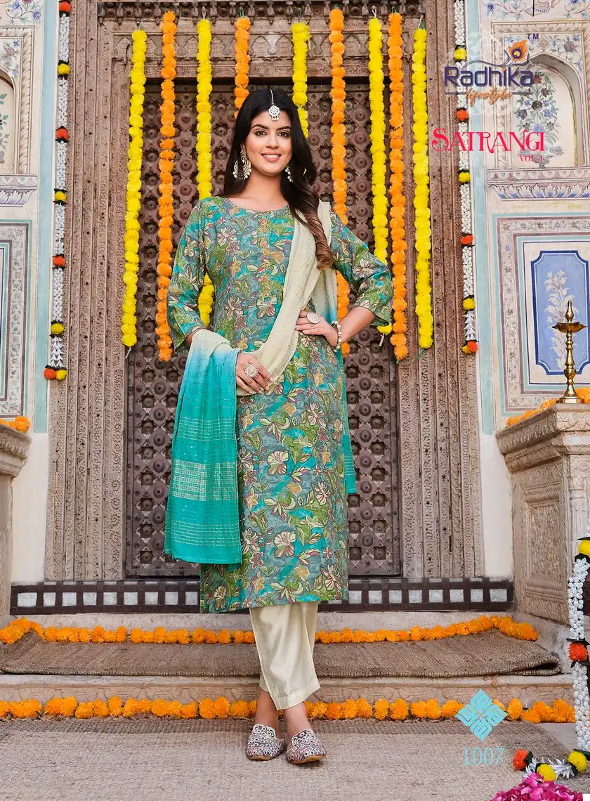 Radhika Lifestyle Satrangi Vol 1 Modal Chanderi Wholesale Readymade Salwar Suit Catalog — Wholesale Salwar Suits, MPA wholesale from Surat - Gallery Image 5