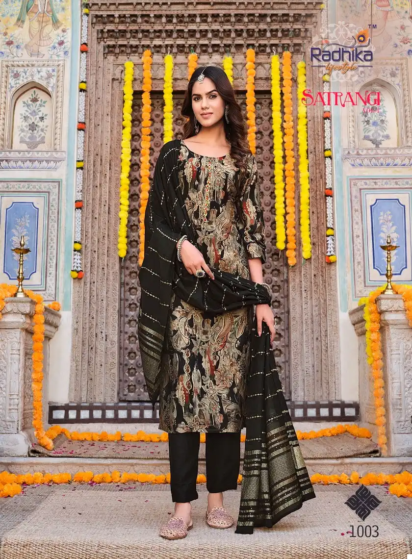 Radhika Lifestyle Satrangi Vol 1 Modal Chanderi Wholesale Readymade Salwar Suit Catalog — Wholesale Salwar Suits, MPA wholesale from Surat - Gallery Image 7