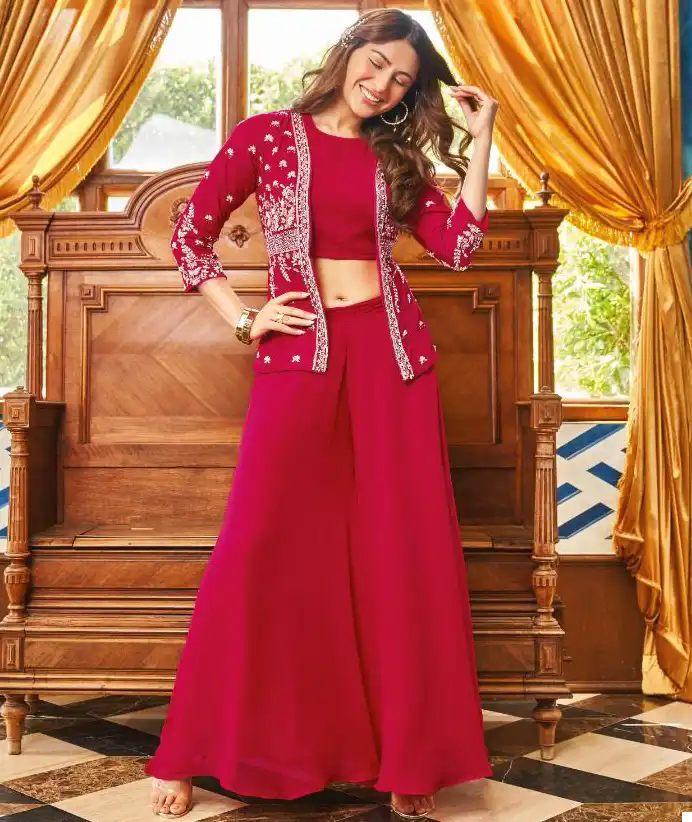 Anju Fabrics Secret Shadows Georgette Wholesale Designer Ready Made Festive Wear Suits Catalog