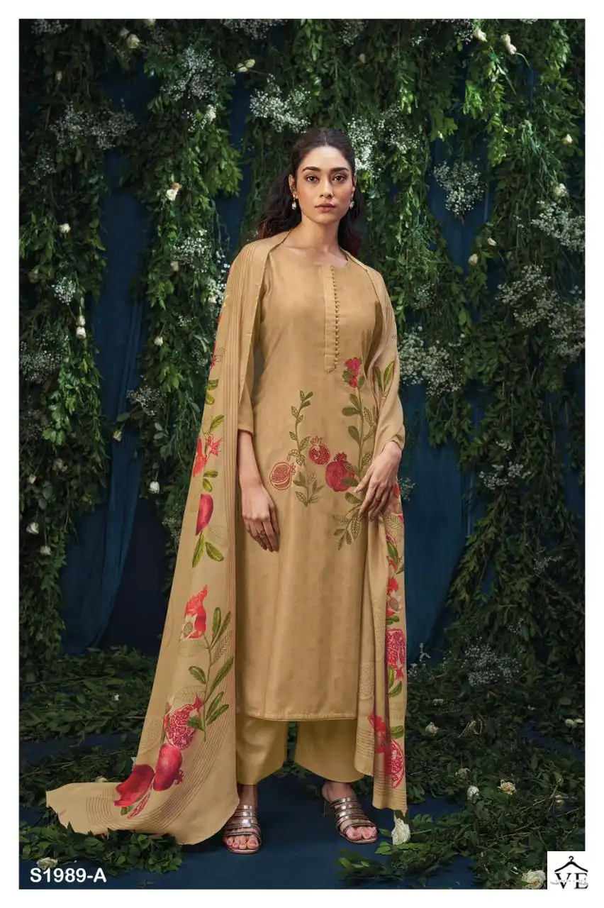 Ganga Serina 1989 Premium Wool Pashmina Wholesale Designer Winter Wear Salwar Suit Catalog — Wholesale Salwar Suits, Ganga wholesale from Surat - Gallery Image 2