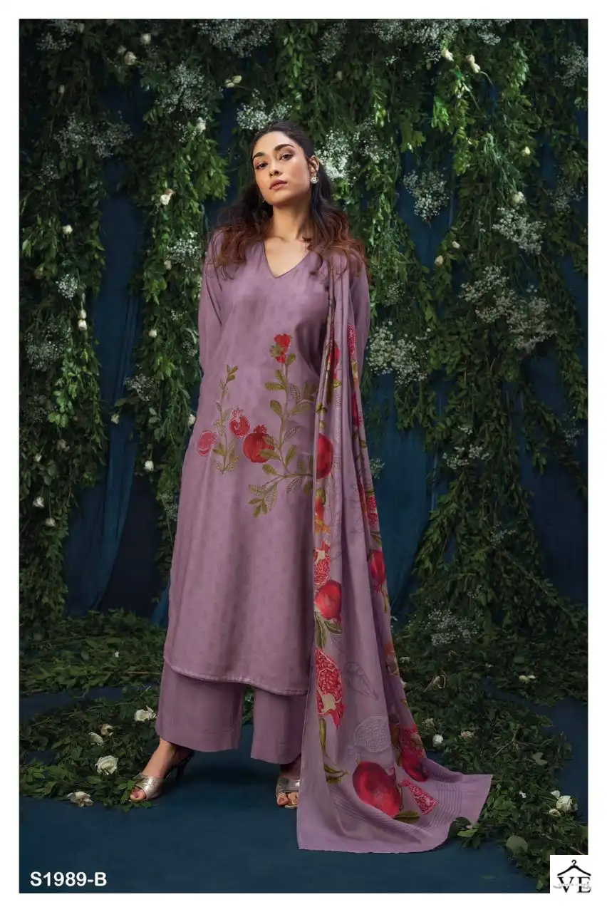 Ganga Serina 1989 Premium Wool Pashmina Wholesale Designer Winter Wear Salwar Suit Catalog — Wholesale Salwar Suits, Ganga wholesale from Surat - Gallery Image 3