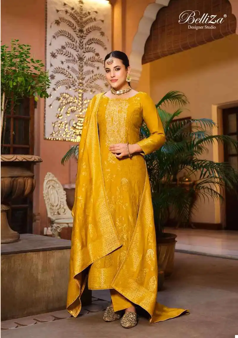 Belliza Shalimar Pashmina Jacquard Wholesale Winter Wear Salwar Suit Catalog — Wholesale Salwar Suits, Belliza Designer wholesale from Surat - Gallery Image 3