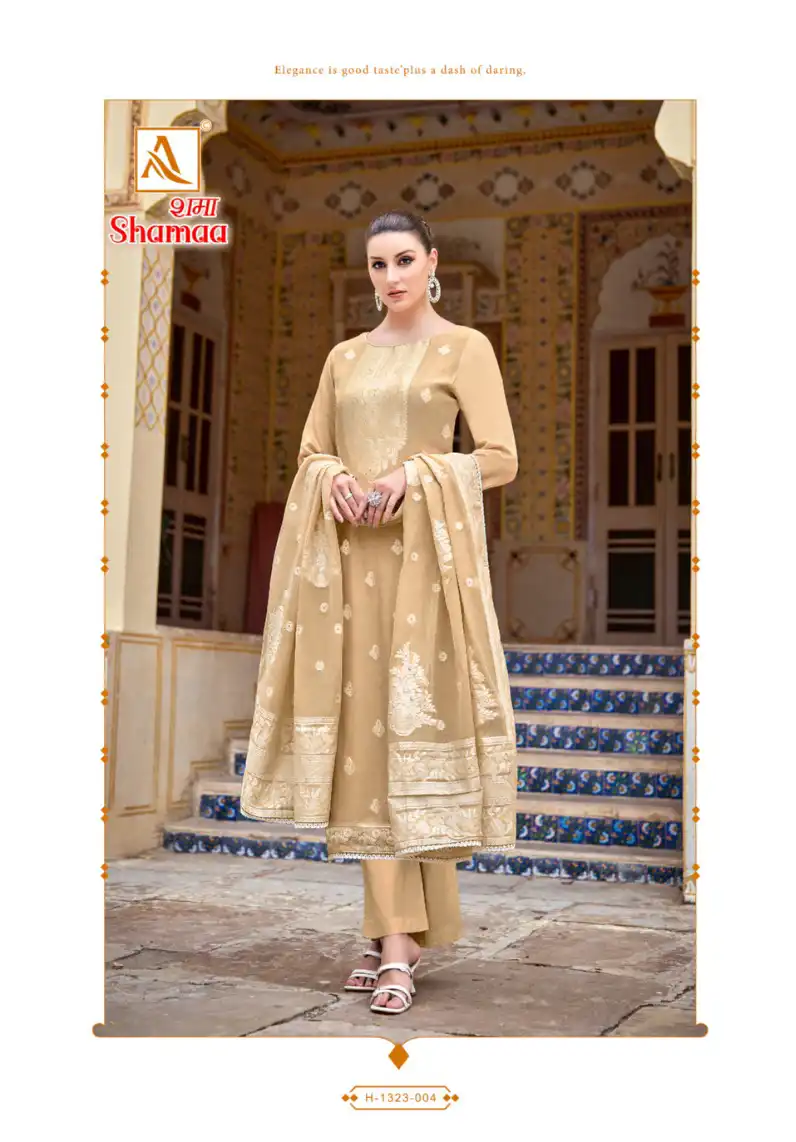 Alok Suits Shamaa Viscose Jacquard Wholesale Salwar Suit Catalog — Wholesale Salwar Suits, Alok Suit wholesale from Surat - Gallery Image 4