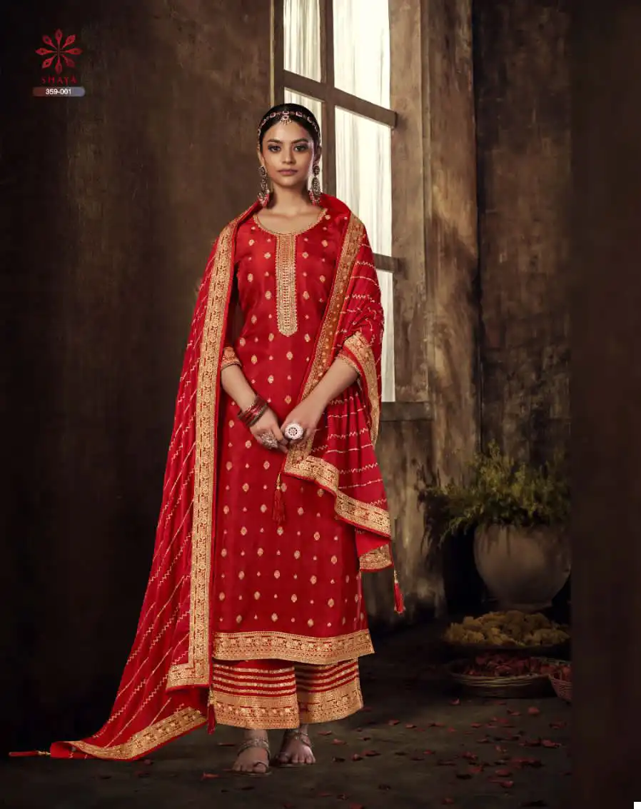 Sargam Shaya Pure Viscose Russian Jacquard Wholesale Designer Salwar Suit Catalog — Wholesale Salwar Suits, MPA wholesale from Surat — view 2