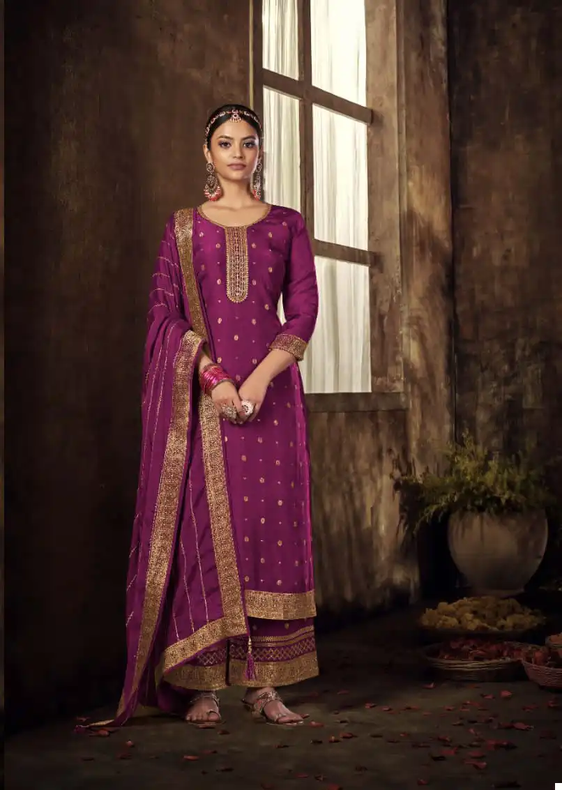 Sargam Shaya Pure Viscose Russian Jacquard Wholesale Designer Salwar Suit Catalog — Wholesale Salwar Suits, MPA wholesale from Surat — view 4