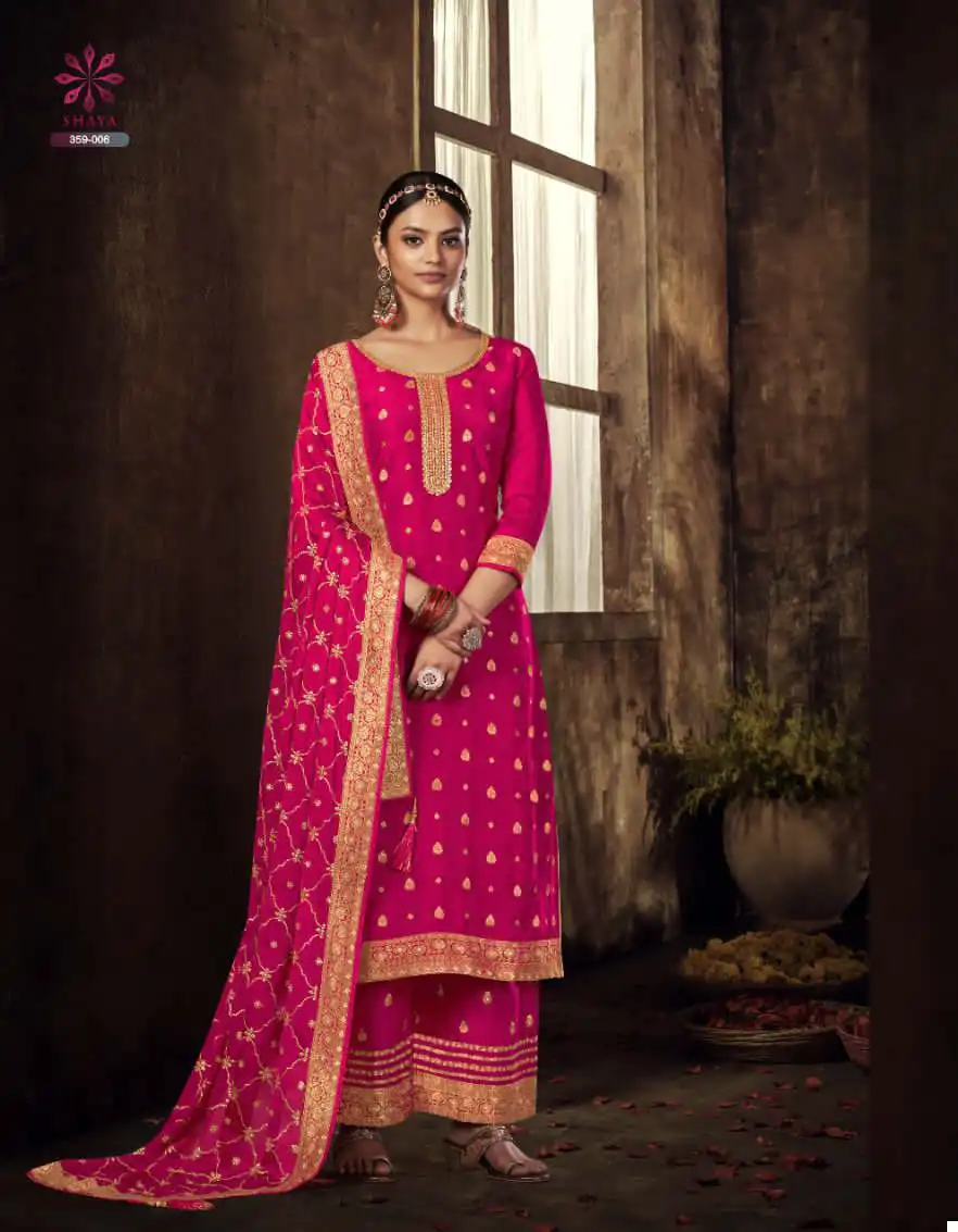 Sargam Shaya Pure Viscose Russian Jacquard Wholesale Designer Salwar Suit Catalog — Wholesale Salwar Suits, MPA wholesale from Surat — view 5