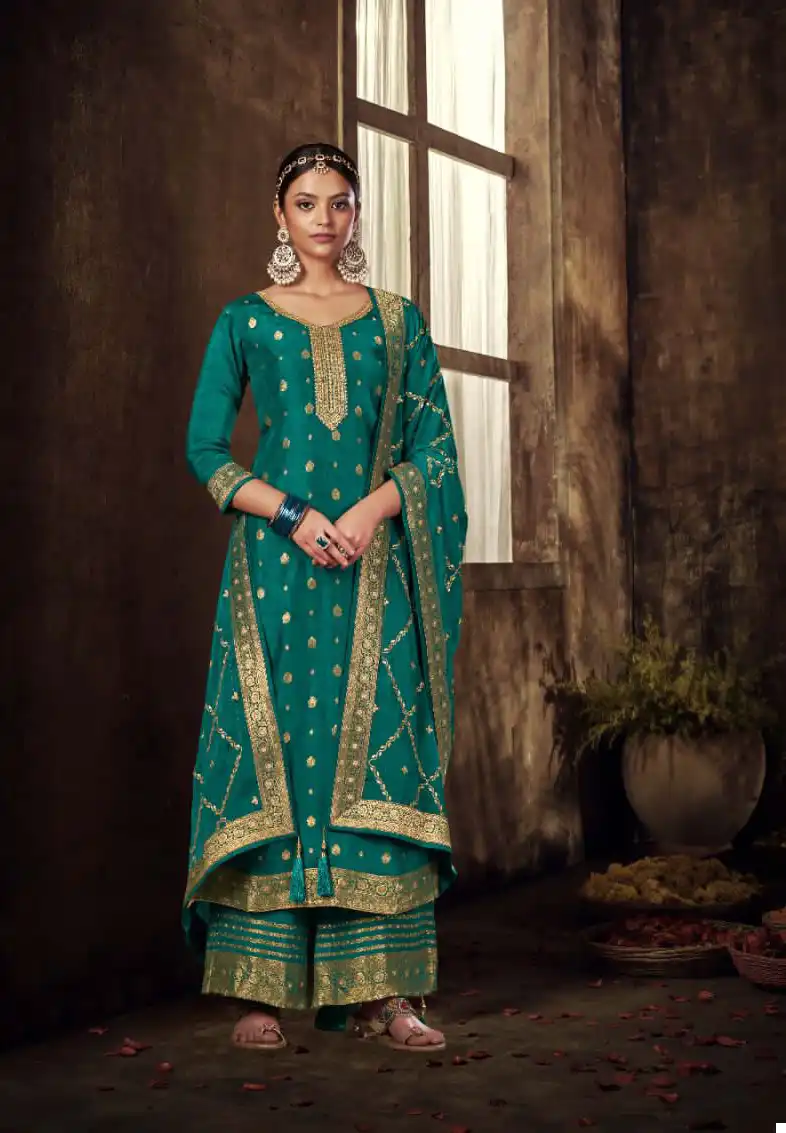 Sargam Shaya Pure Viscose Russian Jacquard Wholesale Designer Salwar Suit Catalog — Wholesale Salwar Suits, MPA wholesale from Surat — view 6