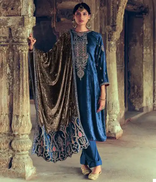 Deepsy Suits Shehnaaz Velvet Wholesale Designer Winter Wear Salwar Suit Catalog — Wholesale Salwar Suits, MPA wholesale from Surat — view 1