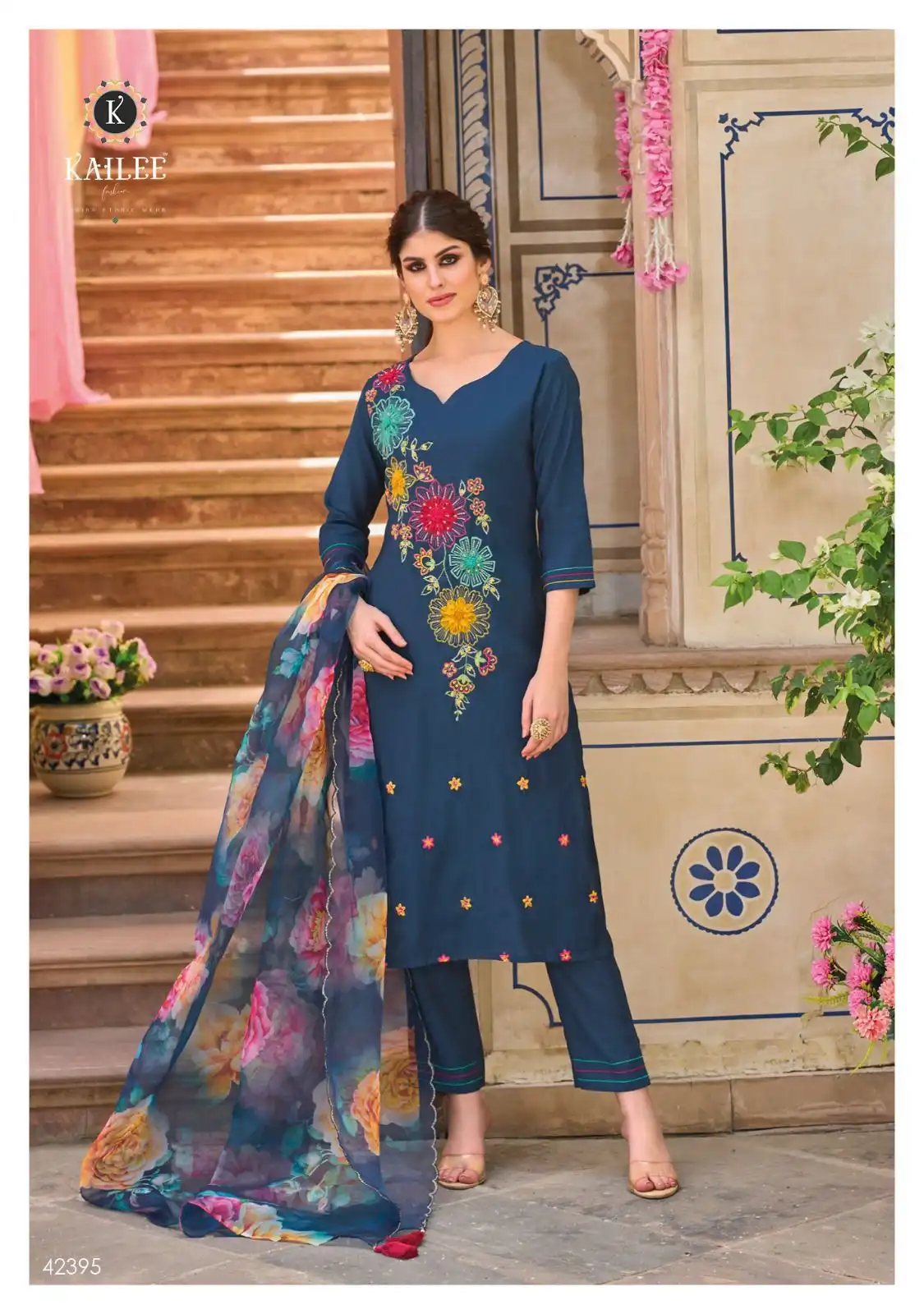 Kailee Fashion Shehnaaz Pure Viscose Silk Wholesale Readymade Salwar Suit Catalog - Image 6