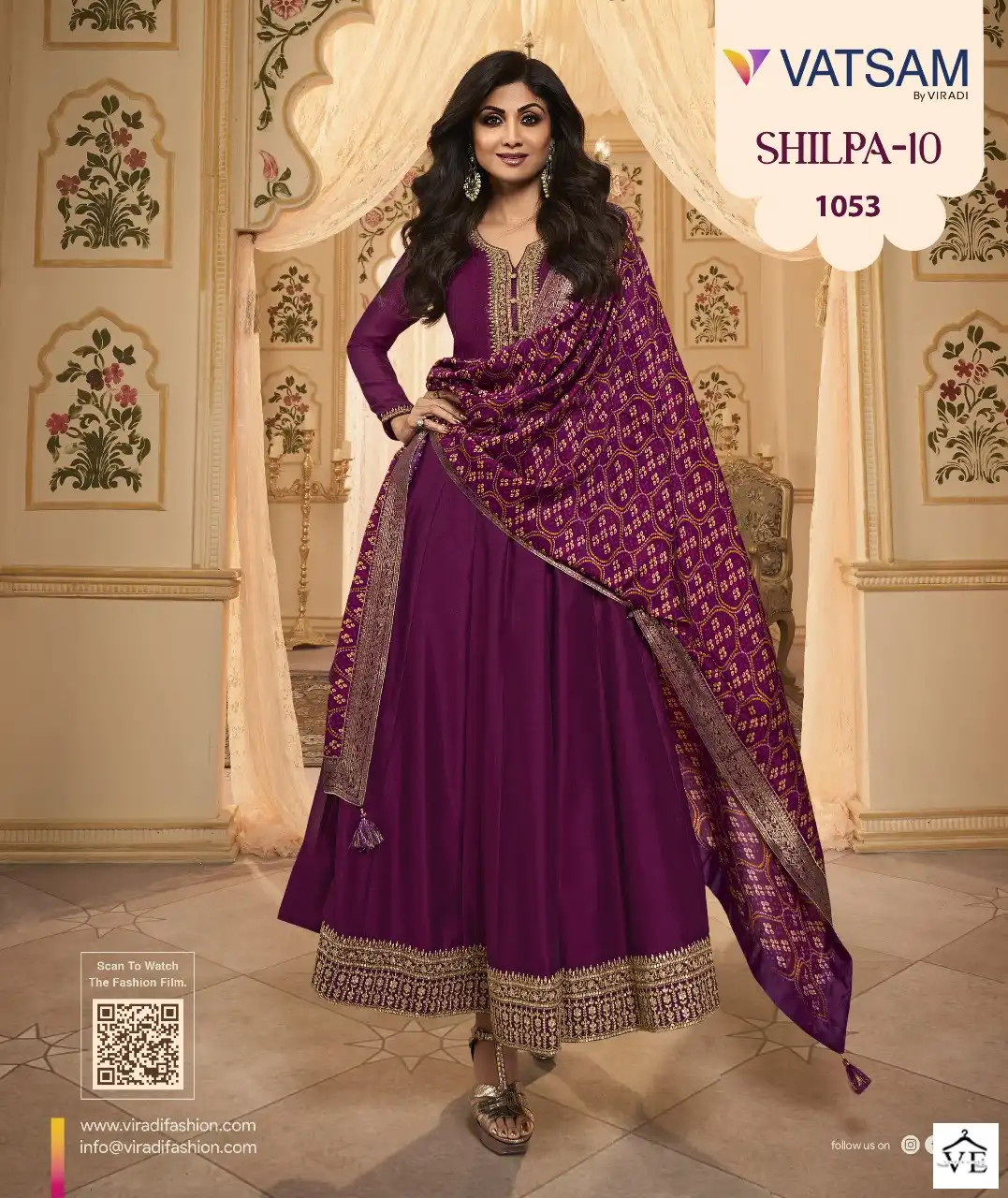Vatsam Shilpa 10 Bhagalpuri Silk Wholesale Disegner Long Gown With Dupatta Catalog — Wholesale Kurtis, MPA wholesale from Surat — view 2