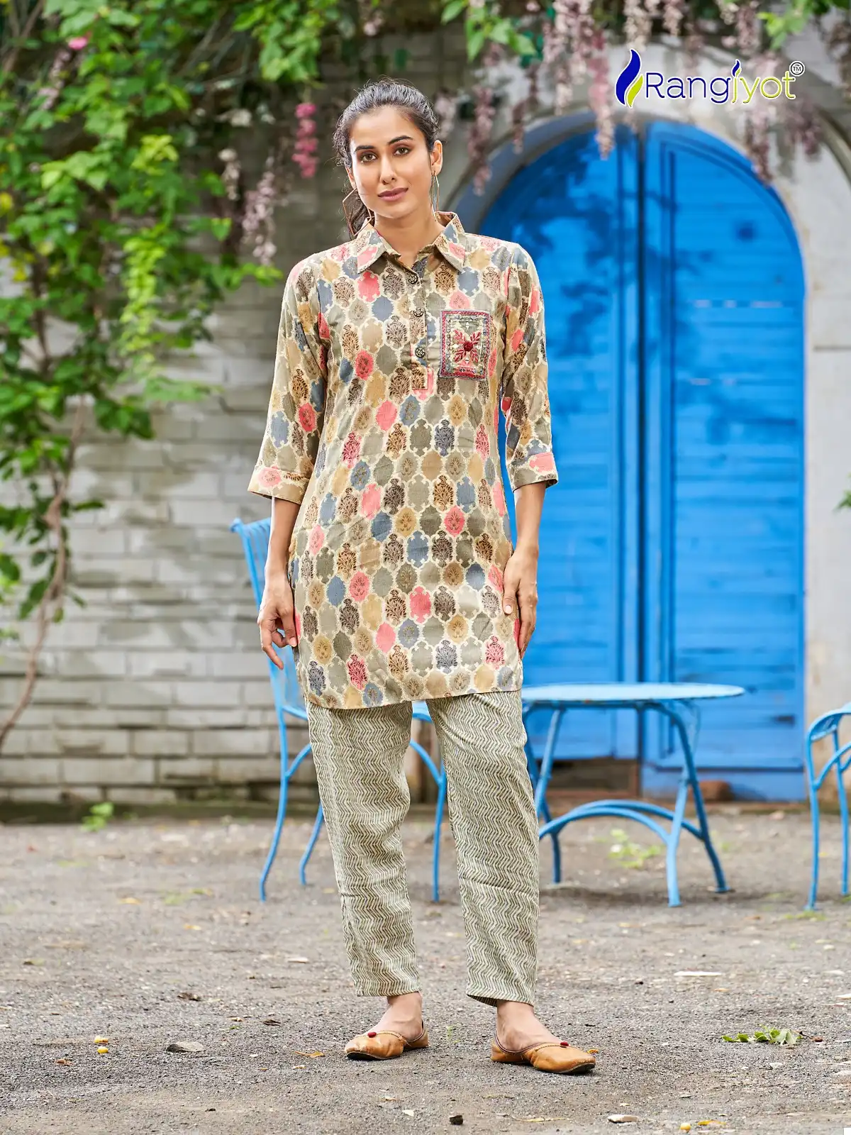 Rangjyot Shimoni Vol 1 Fancy Wholesale Hand Works Fancy Top With Pant Cord Set Catalog — Wholesale Kurtis, MPA wholesale from Surat - Gallery Image 5