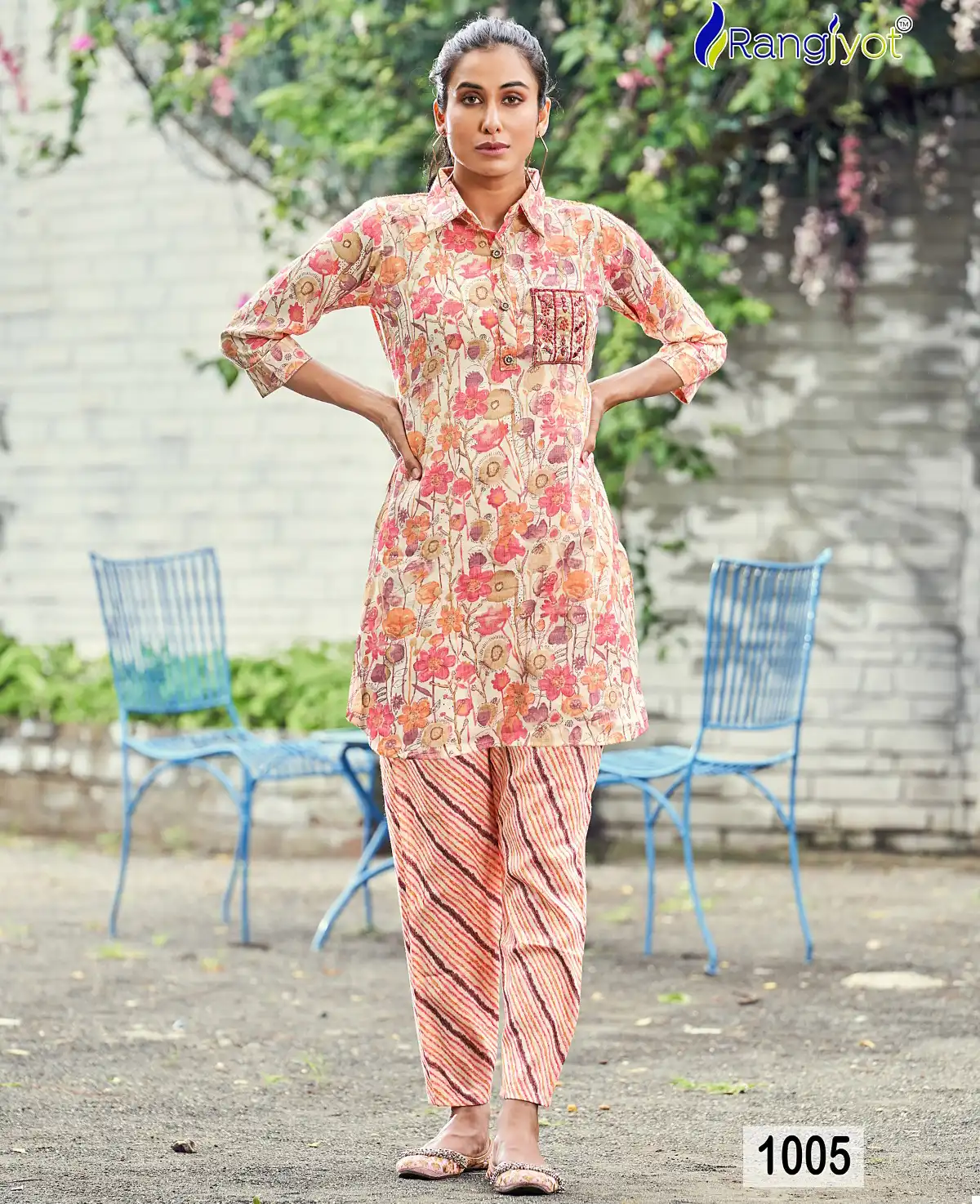 Rangjyot Shimoni Vol 1 Fancy Wholesale Hand Works Fancy Top With Pant Cord Set Catalog — Wholesale Kurtis, MPA wholesale from Surat — view 1