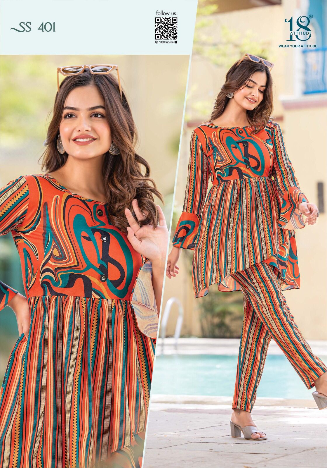 18 Attitude Sho-Shaa Vol 4 Bsy Cotton Latex Wholesale Co-Ord Set Catalog — Wholesale Kurtis, MPA wholesale from Surat — view 2