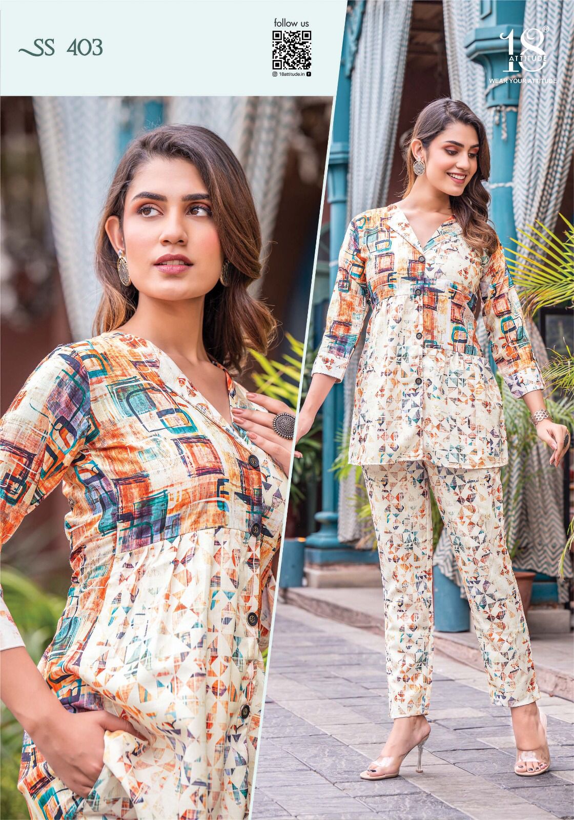18 Attitude Sho-Shaa Vol 4 Bsy Cotton Latex Wholesale Co-Ord Set Catalog — Wholesale Kurtis, MPA wholesale from Surat — view 5