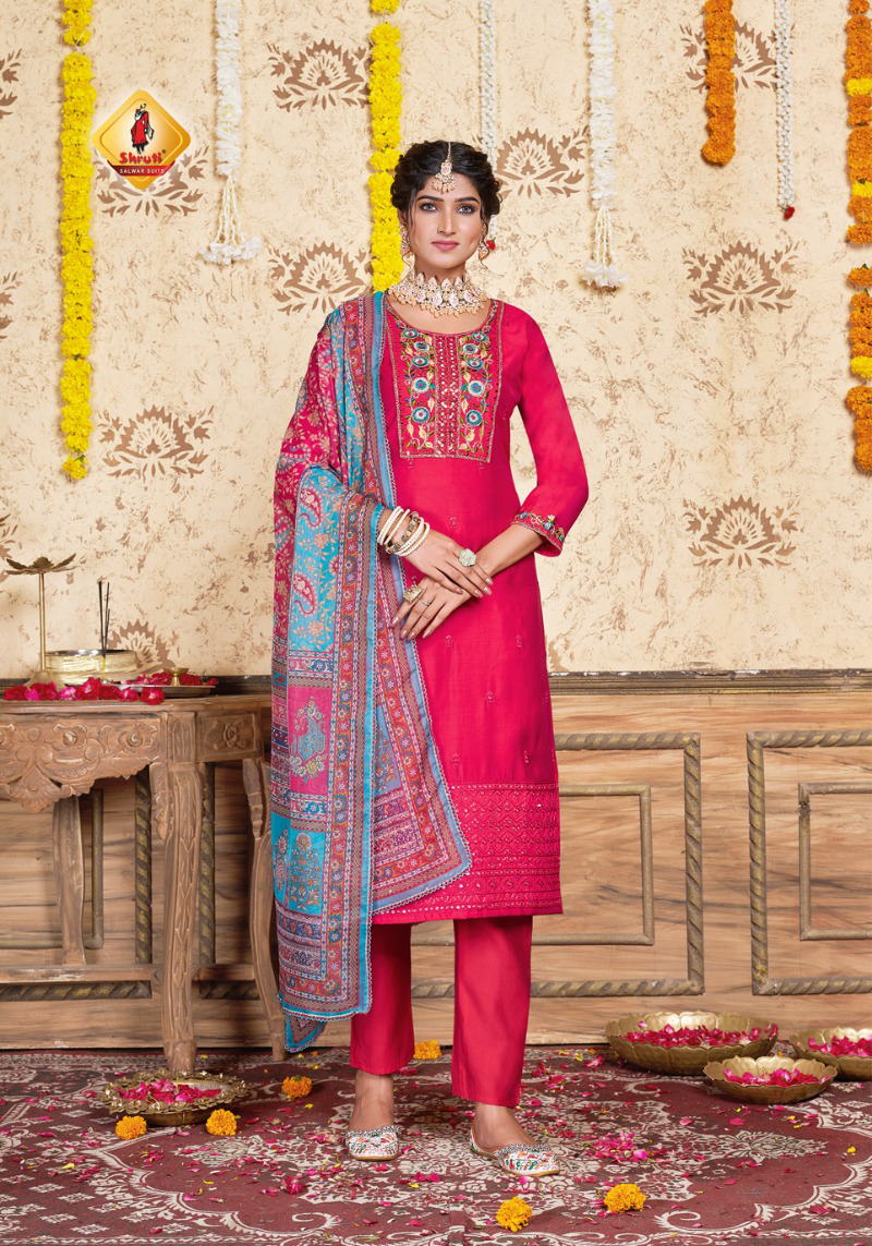 Shruti Suits Shubhechha Viscose Roman Silk Wholesale Readymade Suits Catalog — Wholesale Salwar Suits, MPA wholesale from Surat - Gallery Image 4