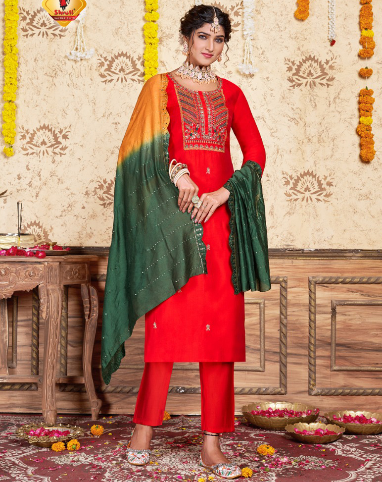 Shruti Suits Shubhechha Viscose Roman Silk Wholesale Readymade Suits Catalog — Wholesale Salwar Suits, MPA wholesale from Surat — view 1