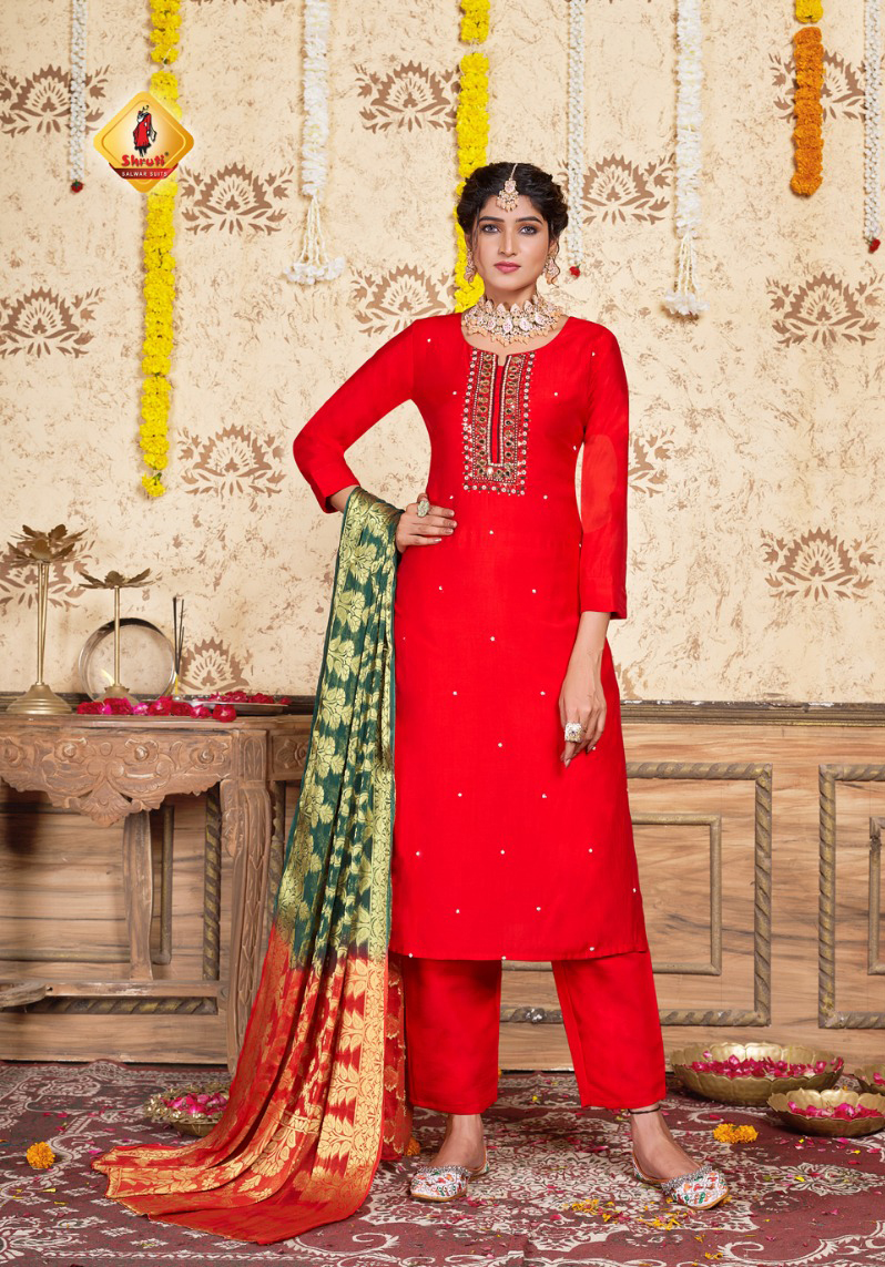 Shruti Suits Shubhechha Viscose Roman Silk Wholesale Readymade Suits Catalog — Wholesale Salwar Suits, MPA wholesale from Surat - Gallery Image 2