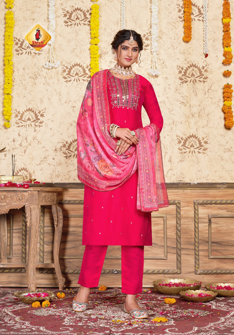 Shruti Suits Shubhechha Viscose Roman Silk Wholesale Readymade Suits Catalog — Wholesale Salwar Suits, MPA wholesale from Surat - Gallery Image 3