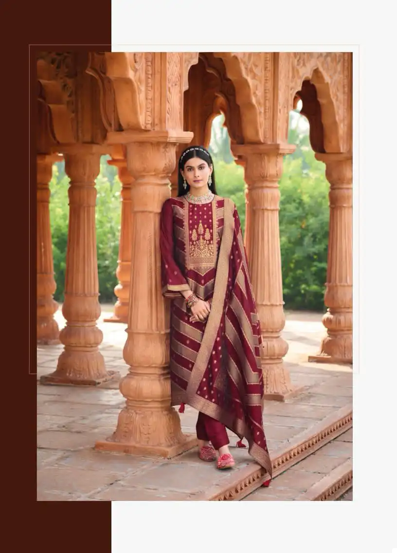 Ibiza Silkoriya Pure Banglory Silk Jacquard Wholesale Designer Salwar Suit Catalog — Wholesale Salwar Suits, Ibiza wholesale from Surat — view 2