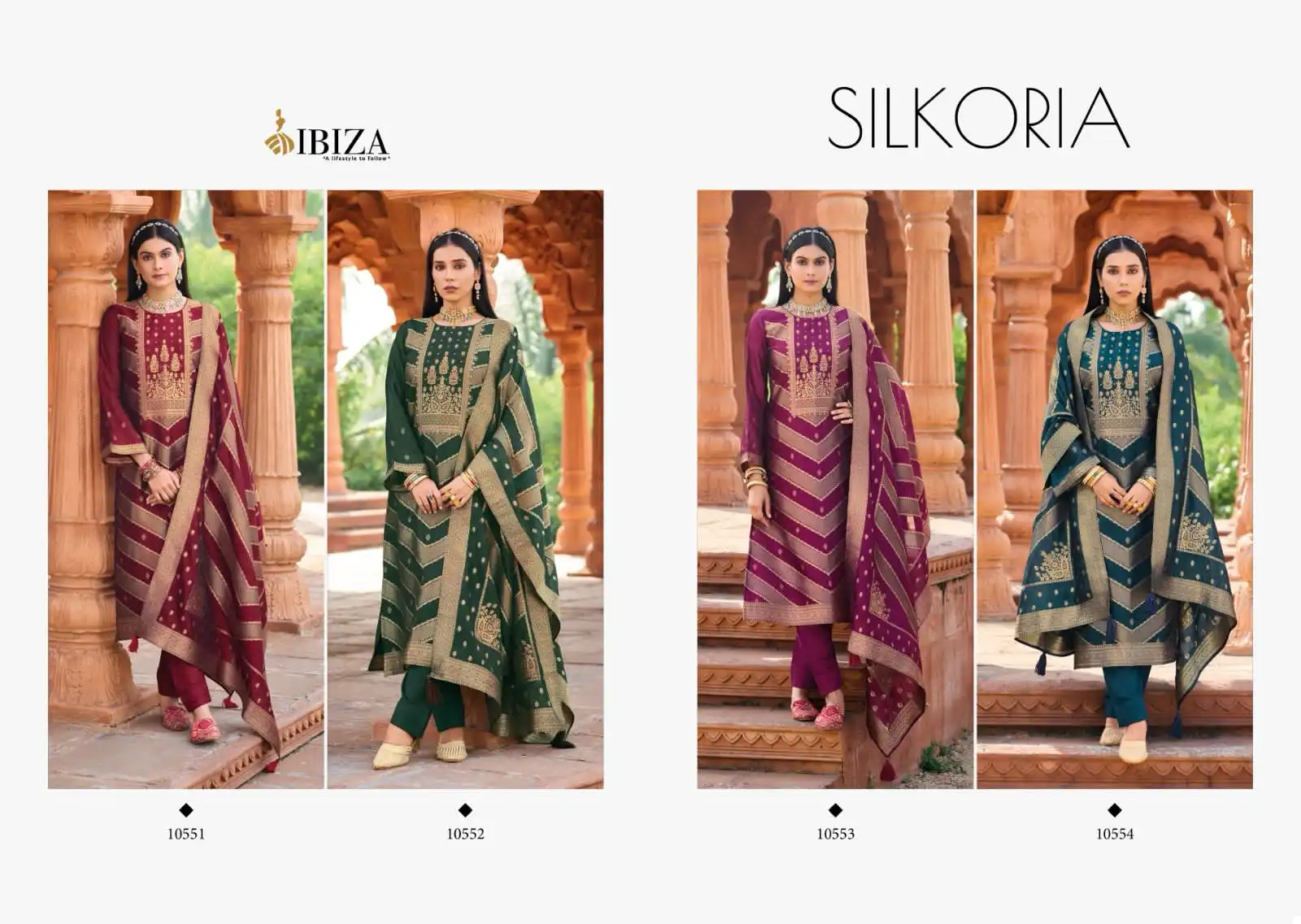 Ibiza Silkoriya Pure Banglory Silk Jacquard Wholesale Designer Salwar Suit Catalog — Wholesale Salwar Suits, Ibiza wholesale from Surat — view 5
