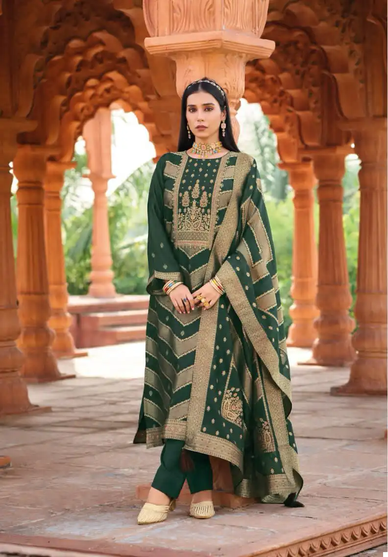 Ibiza Silkoriya Pure Banglory Silk Jacquard Wholesale Designer Salwar Suit Catalog — Wholesale Salwar Suits, Ibiza wholesale from Surat — view 3