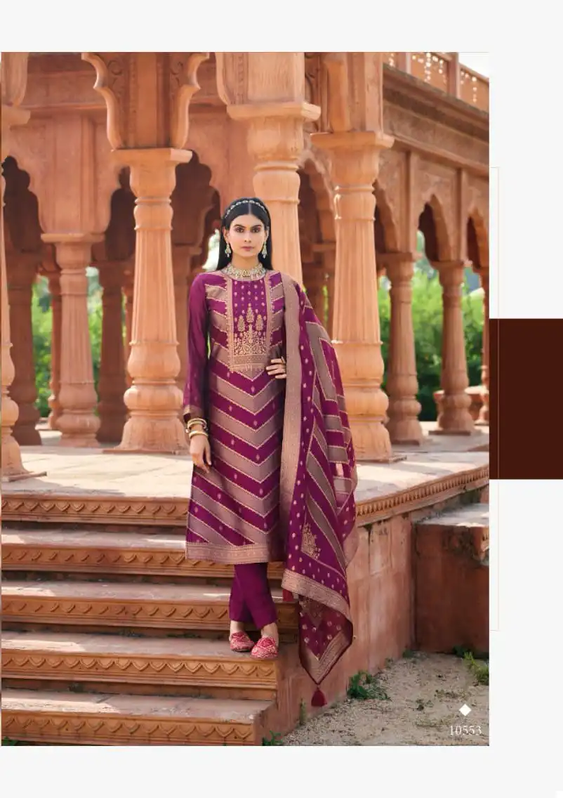 Ibiza Silkoriya Pure Banglory Silk Jacquard Wholesale Designer Salwar Suit Catalog — Wholesale Salwar Suits, Ibiza wholesale from Surat — view 4