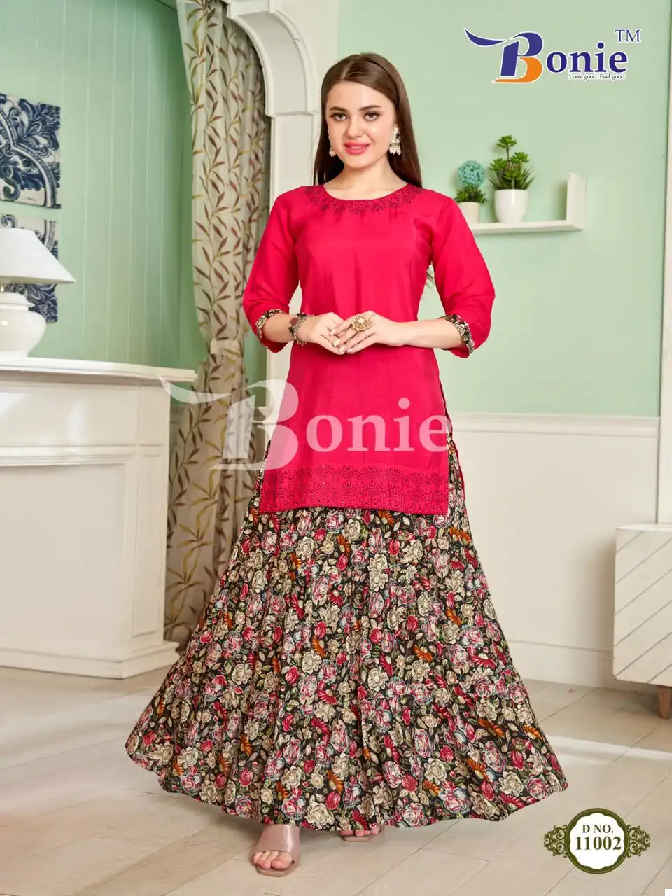 Bonie Skirt House 11 Heavy Rayon Wholesale Fancy Skirt Set Catalog — Wholesale Kurtis, bonie wholesale from Surat - Gallery Image 3