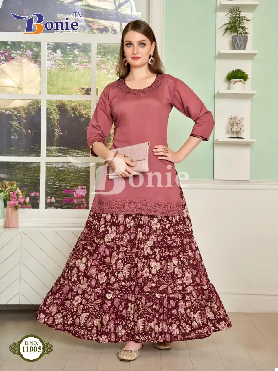 Bonie Skirt House 11 Heavy Rayon Wholesale Fancy Skirt Set Catalog — Wholesale Kurtis, bonie wholesale from Surat - Gallery Image 5