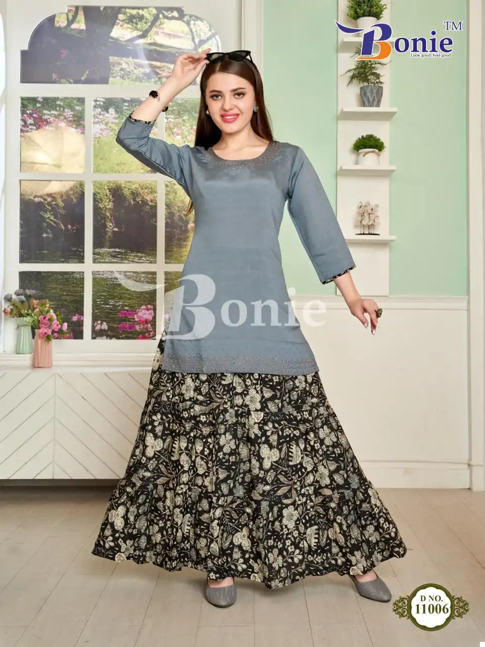 Bonie Skirt House 11 Heavy Rayon Wholesale Fancy Skirt Set Catalog — Wholesale Kurtis, bonie wholesale from Surat - Gallery Image 6