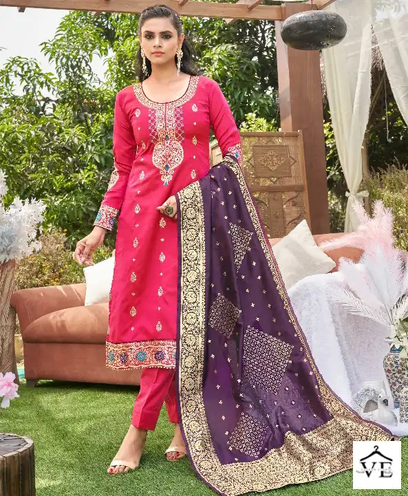Pc Sloka Vol 5 Banarasi Silk Wholesale Designer Salwar Suit Catalog — Wholesale Salwar Suits, MPA wholesale from Surat — view 1