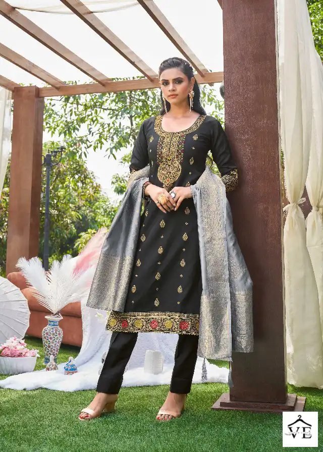 Pc Sloka Vol 5 Banarasi Silk Wholesale Designer Salwar Suit Catalog — Wholesale Salwar Suits, MPA wholesale from Surat - Gallery Image 3