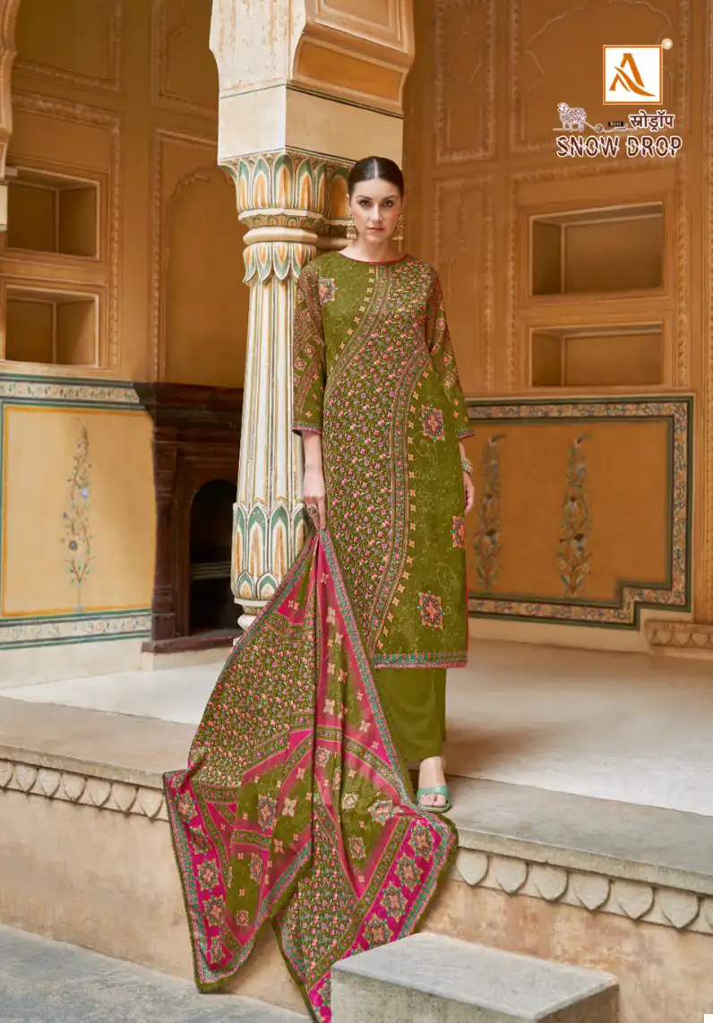 Alok Suits Snow Drop Viscose Pashmina Wholesale Salwar Suit Catalog — Wholesale Salwar Suits, Alok Suit wholesale from Surat — view 2