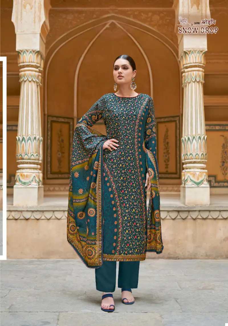 Alok Suits Snow Drop Viscose Pashmina Wholesale Salwar Suit Catalog — Wholesale Salwar Suits, Alok Suit wholesale from Surat — view 6