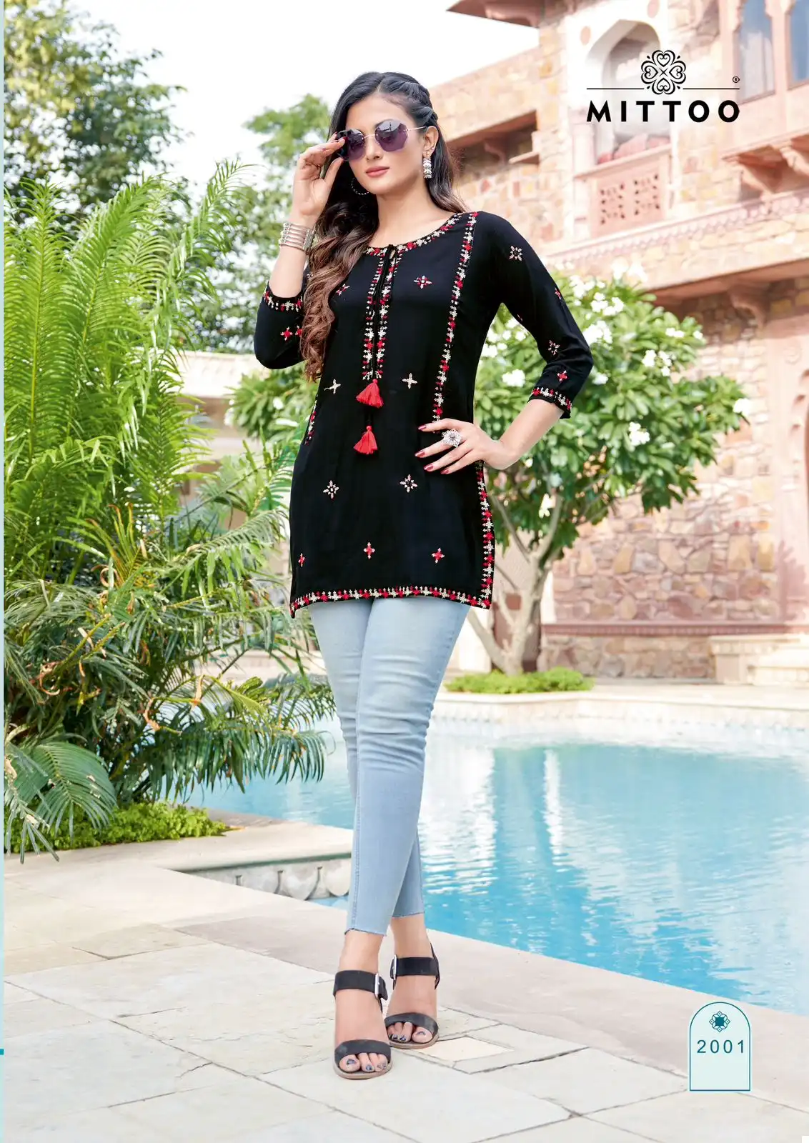 Mittoo Softy Rayon Wholesale Hand Work Causal Wear Ladies Tops Catalog — Wholesale Kurtis, Mittoo wholesale from Surat - Gallery Image 4