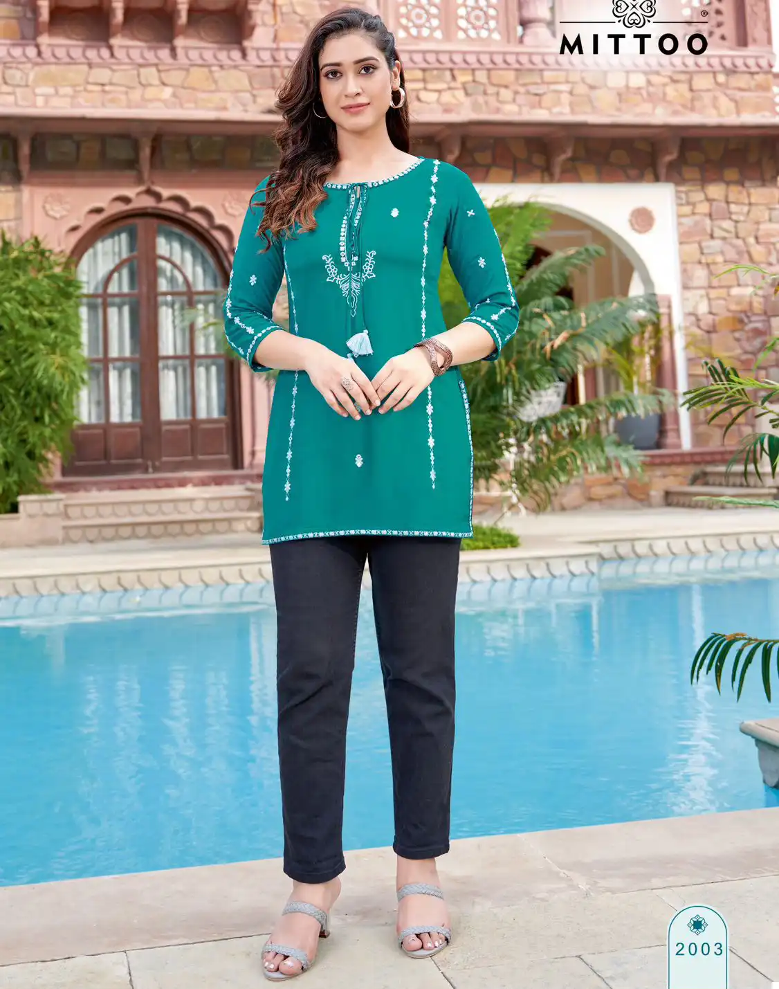 Mittoo Softy Rayon Wholesale Hand Work Causal Wear Ladies Tops Catalog — Wholesale Kurtis, Mittoo wholesale from Surat — view 1