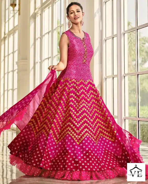 Virasat Soundhria Silk Wholesale Fancy Designer Long Gown With Dupatta — Wholesale Kurtis, MPA wholesale from Surat — view 1