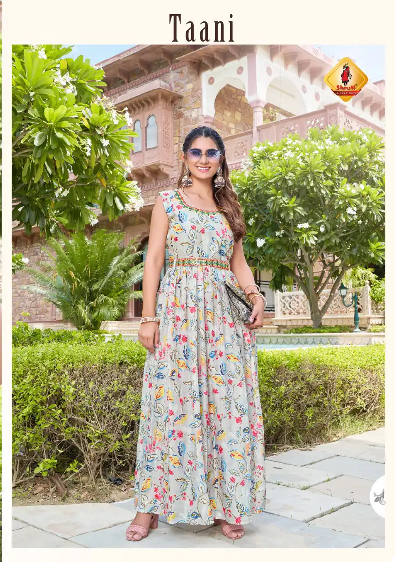 Shruti Spark Vol 4 Musline Wholesale Full Flared Kurtis Catalog — Wholesale Kurtis, MPA wholesale from Surat - Gallery Image 2