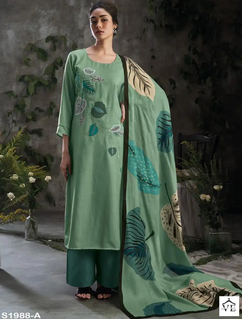 Ganga Spirit 1988 Premium Wool Pashmina Wholesale Winter Wear Suits Catalog — Wholesale Salwar Suits, Ganga wholesale from Surat — view 1