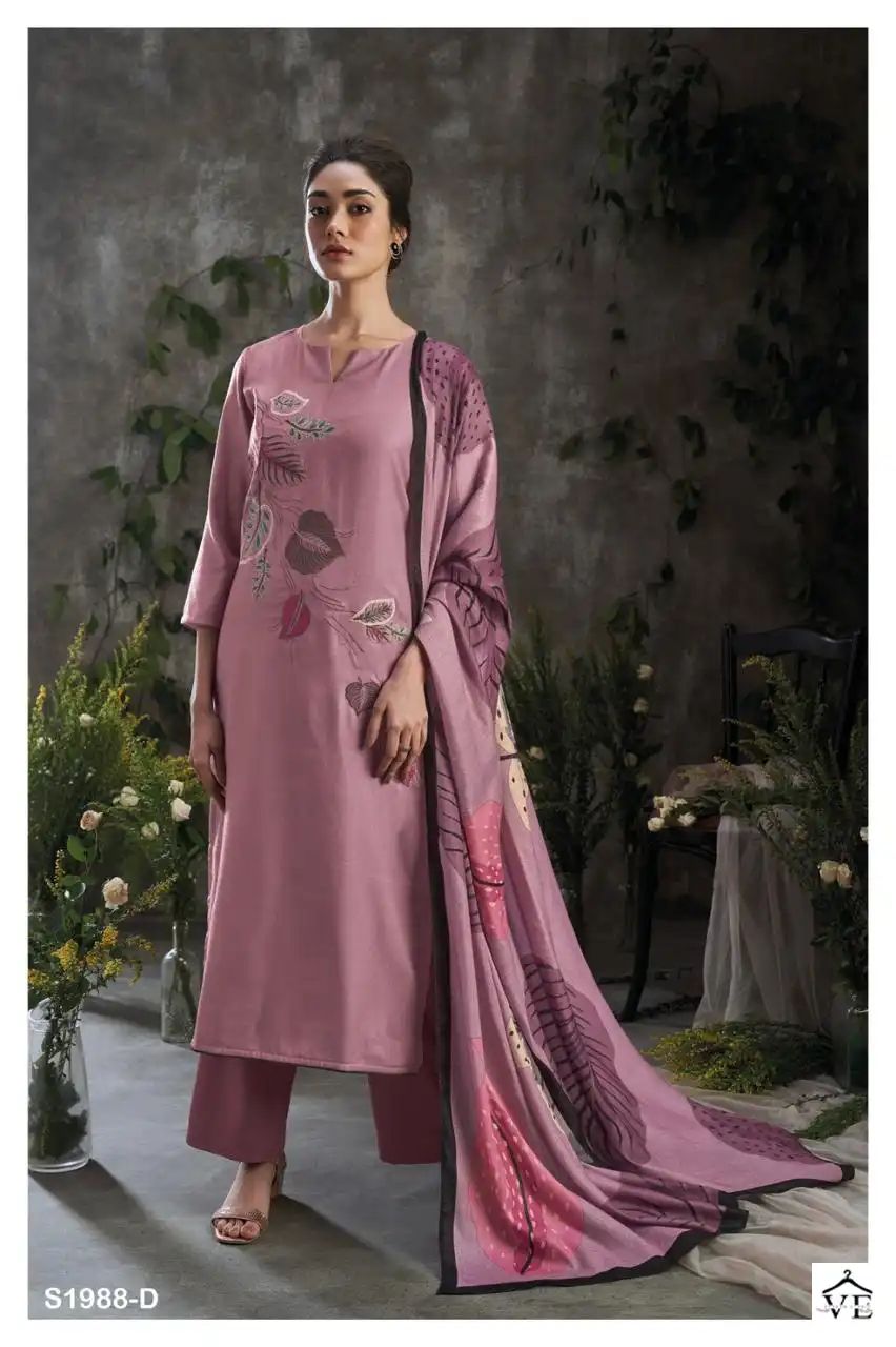 Ganga Spirit 1988 Premium Wool Pashmina Wholesale Winter Wear Suits Catalog — Wholesale Salwar Suits, Ganga wholesale from Surat - Gallery Image 3